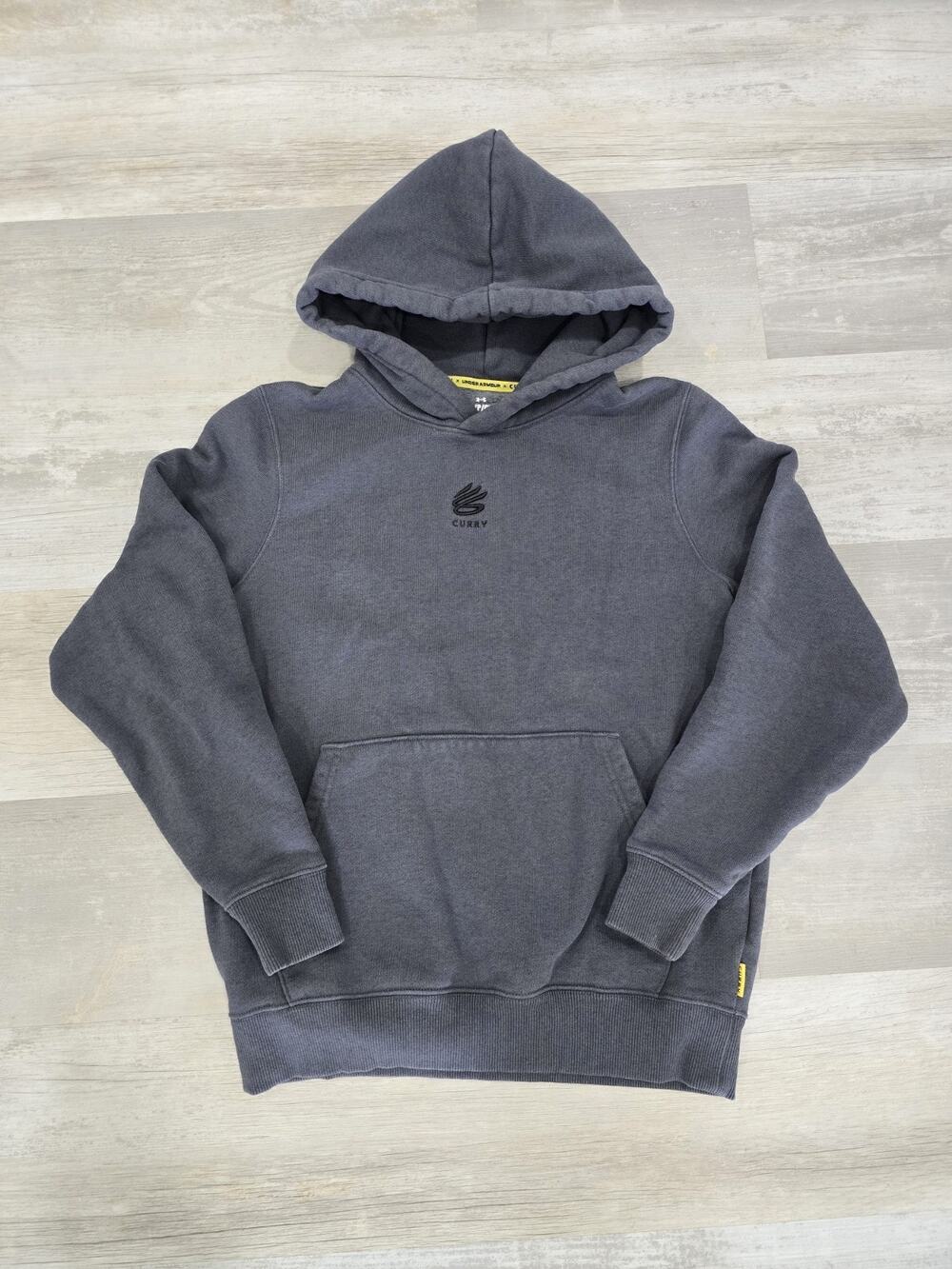Under Armour Curry Brand Splash Hoodie Mens Small Gray/Black Logo Heavyweight